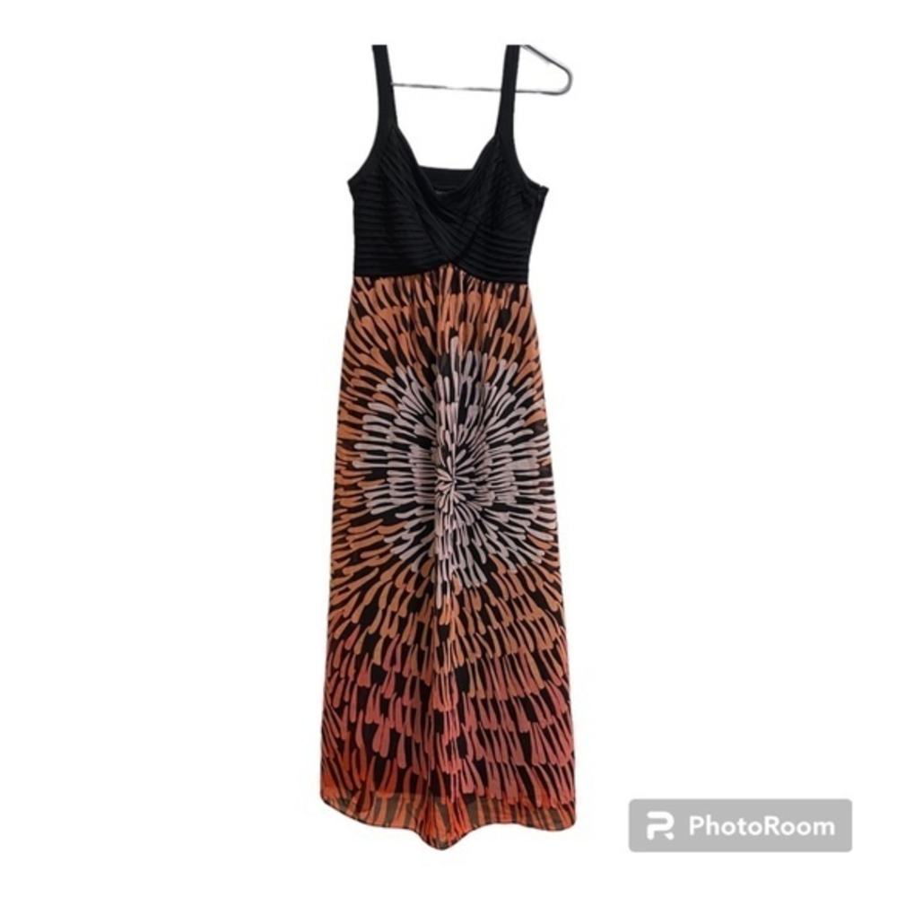 Signature by Robbie Bee Maxi Dress‎ Size 4P Black/Multi Color
